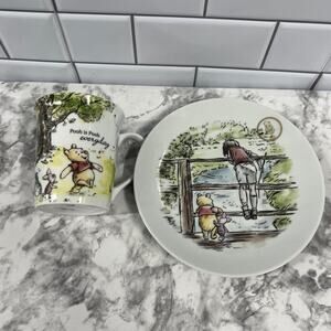 Disney Winnie The Pooh 95th Anniversary Mug and Dessert Plate